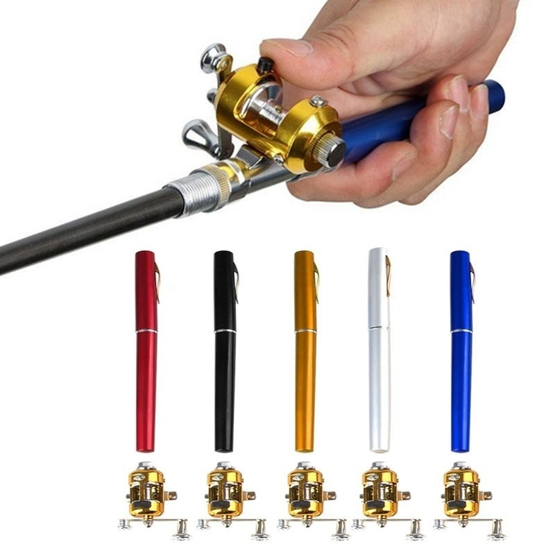 2 Pack) Mini Fishing Rod Pen and Reel Combo, 38
