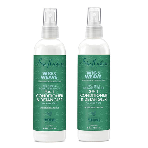 (2 Pack) SheaMoisture Wig & Weave Moisturizing Detangling Daily Conditioner with Tea Tree and Borage Seed, 8 fl oz
