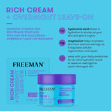 Freeman Rich Cream + Overnight Leave-On, Moisturizing Face Mask, Facial Mask For Dry Skin, Face Cream Infused With Magnesium & Hyaluronic Acid To Hydrate & Soothe Skin, 1.7 fl.oz.(2-pack)