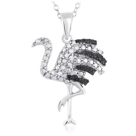 Diamond Accent Flamingo Pendant