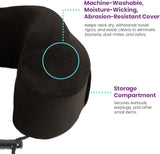 Cabeau Evolution Classic 100% Memory Foam Travel Neck Pillow for Airplanes and Travel, 360-Degree Support, Midnight