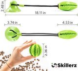 Suction Cup Dog Toy Chews - Durable Rubber Multifunctional Rope Food Dispensing Bite Toy with Suction Cup and Play IQ Treat Ball