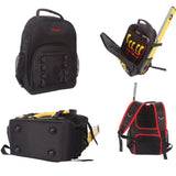 Toolland Tool Bag Backpack with Utility Loops, Removable Internal Divider Storage Pockets & Padded Laptop Compartment