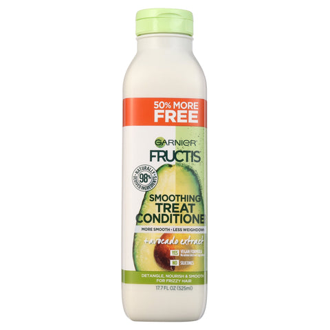 Garnier Fructis Smoothing Treat Conditioner, Avocado, Nourish and Smooth for Frizzy Hair, 50% More, 17.7 fl oz