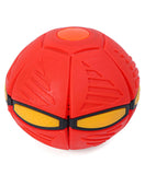 Pop-Up Ball Flat Flying Saucer - Throw Disc Catch Ball - with LED Lighting, Red