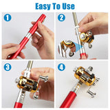(2 Pack) Mini Fishing Rod Pen and Reel Combo, 38" Telescopic Portable Aluminum Alloy Fishing Rod, Assorted Colors