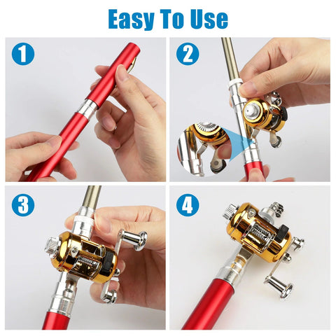 2 Pack) Mini Fishing Rod Pen and Reel Combo, 38" Telescopic Portable DealJock 2 Pack) Mini Fishing Rod Pen and Reel Combo, 38" Telescopic Portable DealJock