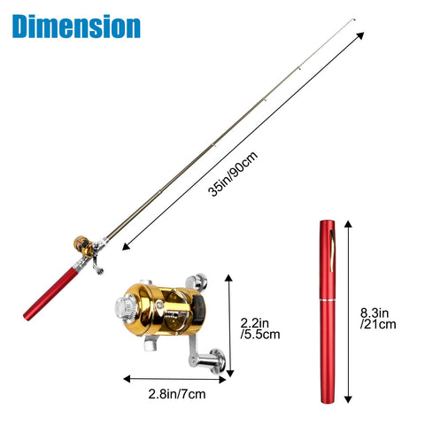 2 Pack) Mini Fishing Rod Pen and Reel Combo, 38" Telescopic Portable DealJock 2 Pack) Mini Fishing Rod Pen and Reel Combo, 38" Telescopic Portable DealJock