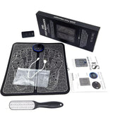 EMS Foot Massager Mat, Foldable Feet Stimulator Reflexology Massage Mat with Remote, 8 Modes & 19 Levels, BONUS Foot File