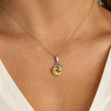 1/10CTW Diamond Triclor Swirl Pendant  in 925 Sterling Silver