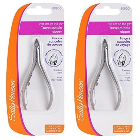 (2 Pack) Sally Hansen Nip'em On The Go Classic Travel Nipper, Cuticle Clipper