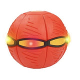 Pop-Up Ball Flat Flying Saucer - Throw Disc Catch Ball - with LED Lighting, Red