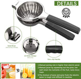 XBUTY Extra Large Lemon Squeezer Stainless Steel Manual Non-Slip Hand-Held Jumbo Citrus Press, Black