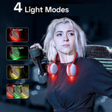 Portable LED Neck Fan with 3 Wind Speeds, 4 Lights Modes, Hands Free Rechargeable, 360° Adjustable Bladeless Cooling Fan