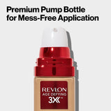 Revlon Liquid Foundation, Age Defying 3X Face Makeup, Anti-Aging and Firming Formula, SPF 20, 005 Fresh Ivory, 1 Fl Oz