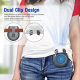 2-in-1 Portable Waist Clip Fan, Rechargeable Belt Fan, 5000mAh Battery Operated USB Fan up to 13H, 3 Speeds