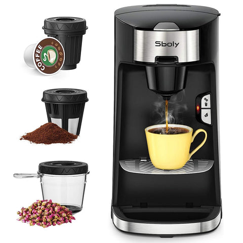 Sboly 3-in-1 Coffee Machine, Tea & Coffee Maker for K-Cup, Ground Coff –  DealJock