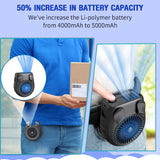 2-in-1 Portable Waist Clip Fan, Rechargeable Belt Fan, 5000mAh Battery Operated USB Fan up to 13H, 3 Speeds