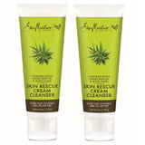 (2 Pack) Shea Moisture Cannabis Sativa (Hemp) Seed Oil & Witch Hazel Skin Rescue Cream Cleanser, 4 oz