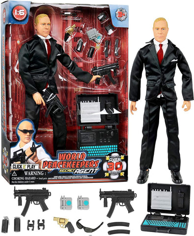 Click N' Play Secret Service With Suit 12" Inch Action Figure Play Set With Accessories