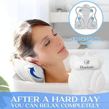 Hawbath Ultra-Soft Bath Pillow – Neck and Back Support with 6 Suction Cups