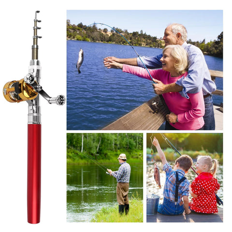 2 Pack) Mini Fishing Rod Pen and Reel Combo, 38" Telescopic Portable DealJock 2 Pack) Mini Fishing Rod Pen and Reel Combo, 38" Telescopic Portable DealJock