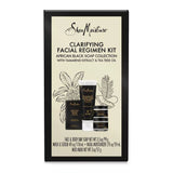SheaMoisture Clarifying Facial Regiment Kit, African Black Soap with Tamarind Extract & Tea Tree Oil, 4 Pieces