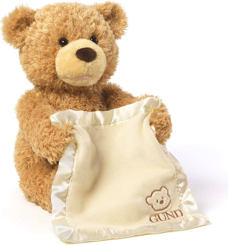 GUND Peek-A-Boo Teddy Bear Plush Animated Stuffed Animal for Babies and Newborns, Musical Singing Talking Toy, 11.5’’