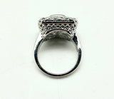 Stunning Emerald & Diamond Ring in Sterling Silver
