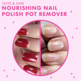 Olive & June Nourishing Remover Pot | Non Acetone | No-Mess Nail Polish Removal For Hands & Feet(2 pack)