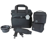 Trisha Yearwood Pet Collection Dog Travel Bag with Food Carriers & 2 Collapsible Bowls