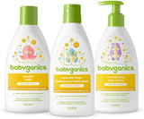 Babyganics Bath Time Giftset, Bubble Bath, Squeeze Foam Shampoo + Body Wash, Moisturizing Daily Lotion in Chamomile Verbena