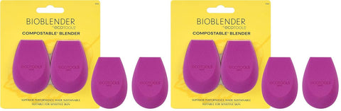 EcoTools Bioblender Duo, Compostable Makeup Blending Sponges, For Liquid & Cream Foundations, Eco Friendly Makeup Sponges for Natural Looking Skin, Sustainable, Cruelty-Free & Vegan, 2 Count(4pc Total)