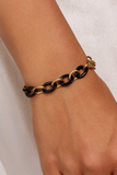 18k gold plated stainless Steel & Ceramic Bracelet