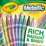 Crayola Metallic Markers (8ct), Cute School Supplies for Kids & Teachers-2 pack