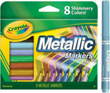 Crayola Metallic Markers (8ct), Cute School Supplies for Kids & Teachers-2 pack