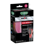 CURAD Performance Series Ironman Far Infrared Kinesiology Tape, Pink, 2″ x 10″ Strips, 1 Count