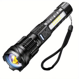 Rechargeable LED Tactical Flashlight-7 Modes-USB-Telescoping