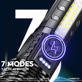 Rechargeable LED Tactical Flashlight-7 Modes-USB-Telescoping