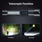 Rechargeable LED Tactical Flashlight-7 Modes-USB-Telescoping