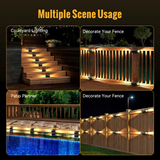 Solar Powered LED Step Stair Lights , 2 Sided Lighting Solar Stair Decoration Lights-8pack