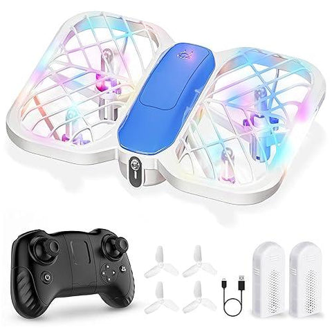 Kids Drone, Indoor RC Drone, Small Helicopter, Multi-Flash Colors, Full Propeller Protection, Altitude Hold, 3D Flip, Circular Fly, Auto-Rotation