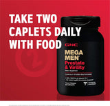 GNC Mega Men Prostate and Virility | Supports Optimal Sexual Health and Prostate Health | 90 Caplets