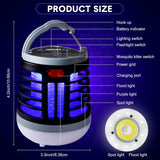2 Pack 3 in 1 Bug Zapper USB Rechargeable Mosquito Killer Portable Waterproof Mosquito Repellent Outdoor Indoor LED Lantern Bug Zapper -2 pack