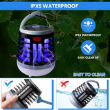 2 Pack 3 in 1 Bug Zapper USB Rechargeable Mosquito Killer Portable Waterproof Mosquito Repellent Outdoor Indoor LED Lantern Bug Zapper -2 pack
