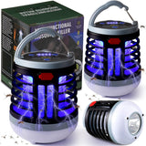 2 Pack 3 in 1 Bug Zapper USB Rechargeable Mosquito Killer Portable Waterproof Mosquito Repellent Outdoor Indoor LED Lantern Bug Zapper -2 pack