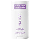 Native Whole Body Deodorant, Lilac & White Tea Scent, 72 Hour Odor Protection for Pits, Privates & More, Aluminum Free Deodorant for Men & Women with Coconut Oil & Shea Butter 2.4oz