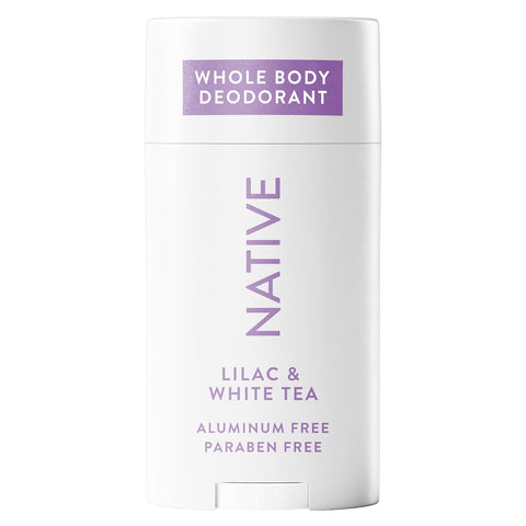 Native Whole Body Deodorant, Lilac & White Tea Scent, 72 Hour Odor Protection for Pits, Privates & More, Aluminum Free Deodorant for Men & Women with Coconut Oil & Shea Butter 2.4oz