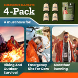 NeedIndeed 4 Pack Emergency Survival Blankets