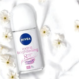 NIVEA Women Extra Brightening Roll-On Deodorant 25ml | 48H Sweat & Odor Protection | Smooth Underarms | Vitamin C & Licorice Formula | Gentle Skin Care for Fresh, Bright Confidence | 3-Pack